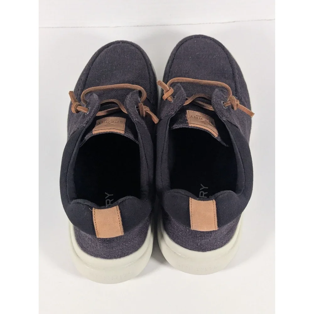 Sperry Top-Sider Mens Boat Shoes Black Textile STS24807 Size 10M Casual Slip On